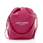 Saint Laurent Leather Teddy Bucket Bag (SHF-18597)