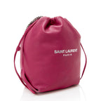 Saint Laurent Leather Teddy Bucket Bag (SHF-18597)