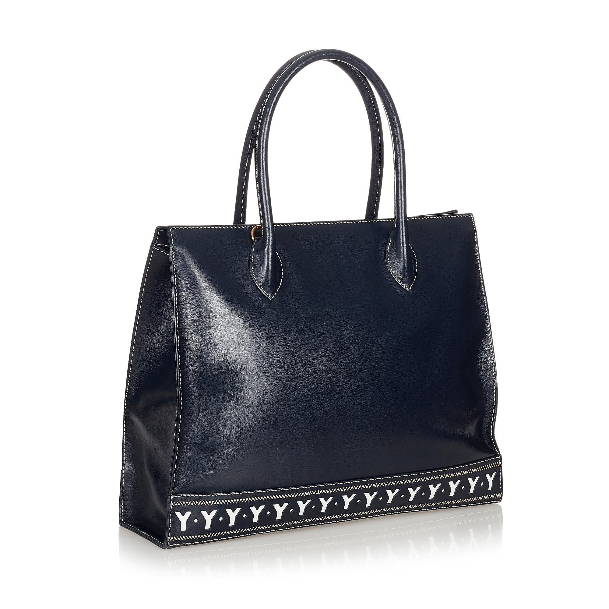 Saint Laurent Leather Tote Bag (SHG-26732)