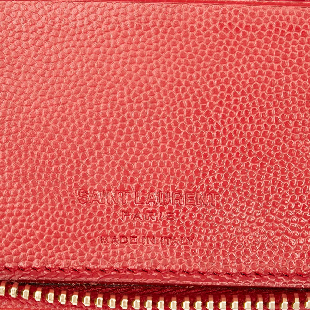 Saint Laurent Leather Zip Around Wallet (SHG-22445)