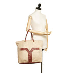Saint Laurent Lucky Chyc Canvas Tote Bag (SHG-27947)