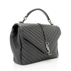 Saint Laurent Matelasse Calfskin Classic Monogram College Large Shoulder Bag (SHF-19141)