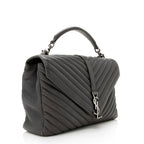 Saint Laurent Matelasse Calfskin Monogram College Large Shoulder Bag (SHF-19382)