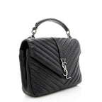 Saint Laurent Matelasse Calfskin Monogram Medium College Top Handle Bag (SHF-18909)