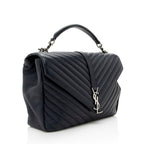 Saint Laurent Matelasse Calfskin Classic Monogram College Large Shoulder Bag (SHF-18581)