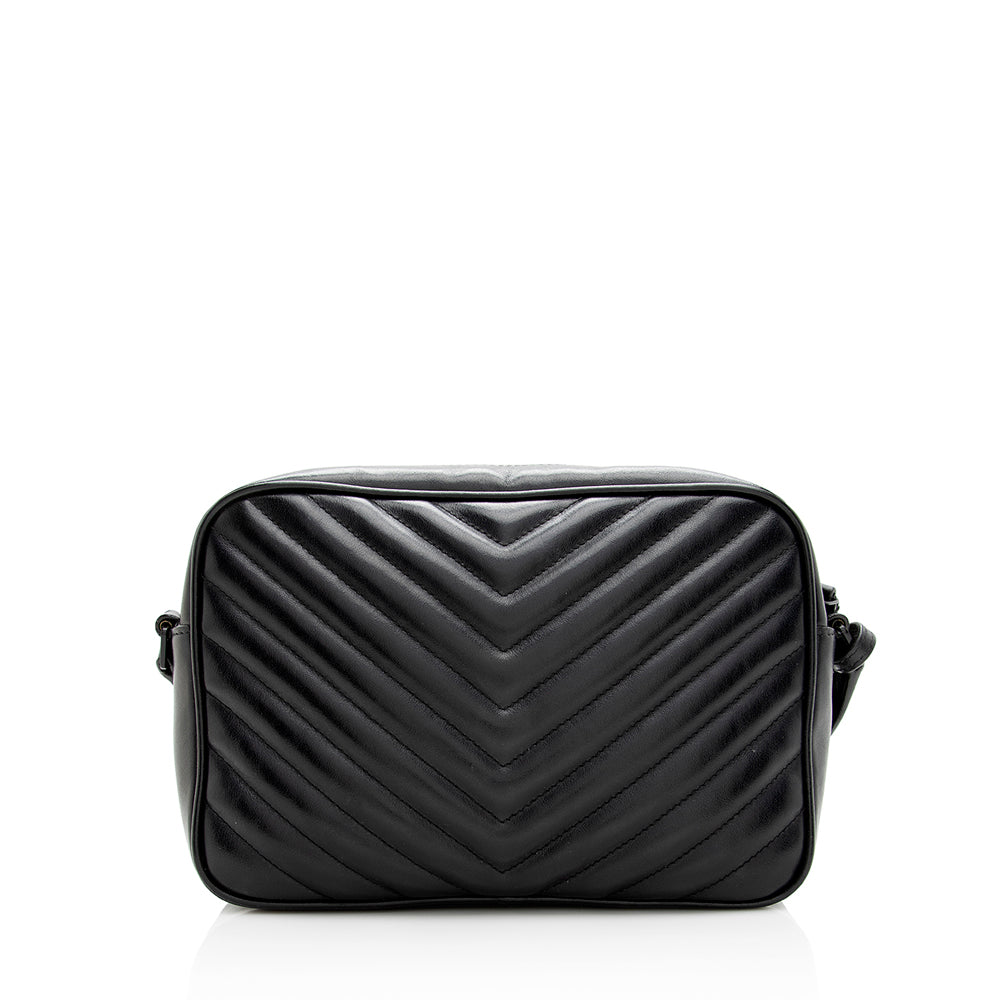 Saint Laurent Matelasse Calfskin Matte Black Lou Camera Bag - FINAL SALE (SHF-20006)