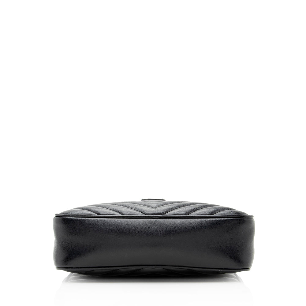 Saint Laurent Matelasse Calfskin Matte Black Lou Camera Bag - FINAL SALE (SHF-20006)