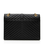 Saint Laurent Matelasse Calfskin Monogram Large Envelope Bag (SHF-19439)