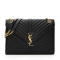 Saint Laurent Matelasse Calfskin Monogram Large Envelope Bag (SHF-19439)