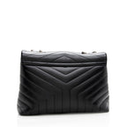 Saint Laurent Matelasse Calfskin Monogram LouLou Chain Medium Shoulder Bag (SHF-19046)