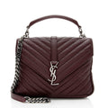 Saint Laurent Matelasse Calfskin Monogram College Medium Shoulder Bag (SHF-18292)