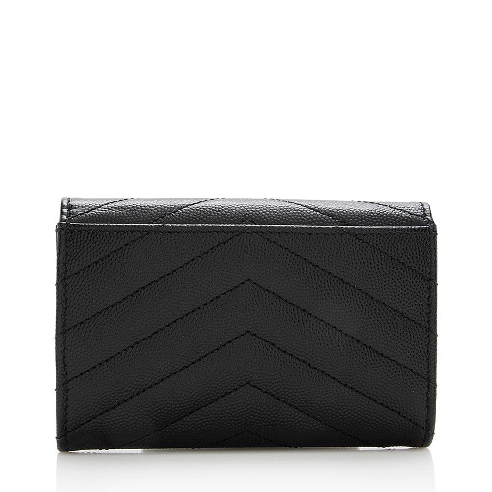 Saint Laurent Matelasse Grain de Poudre French Wallet (SHF-19016)