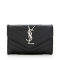 Saint Laurent Matelasse Grain de Poudre French Wallet (SHF-19016)