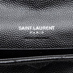Saint Laurent Matelasse Grain de Poudre French Wallet (SHF-19016)