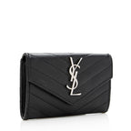 Saint Laurent Matelasse Grain de Poudre French Wallet (SHF-19016)