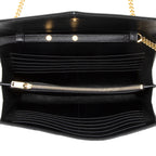 Saint Laurent Matelasse Grain de Poudre Monogram Chain Wallet (SHF-18470)