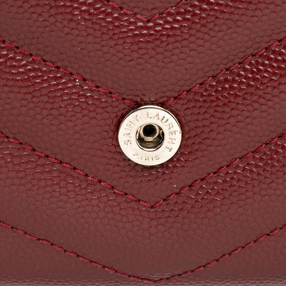 Saint Laurent Matelasse Grain de Poudre Monogram Wallet (SHF-18247)