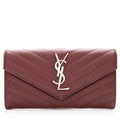 Saint Laurent Matelasse Grain de Poudre Monogram Wallet (SHF-18247)