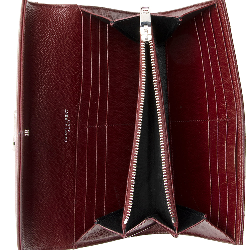 Saint Laurent Matelasse Grain de Poudre Monogram Wallet (SHF-18247)