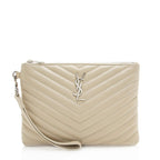 Saint Laurent Matelasse Leather Small Wristlet (SHF-20162)