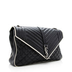 Saint Laurent Mixed Matelasse Calfskin Classic Monogram Soft Large Shoulder Bag (SHF-18799)