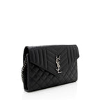 Saint Laurent Mixed Matelasse Leather Triquilt Monogram Wallet on Chain Bag (SHF-17618)