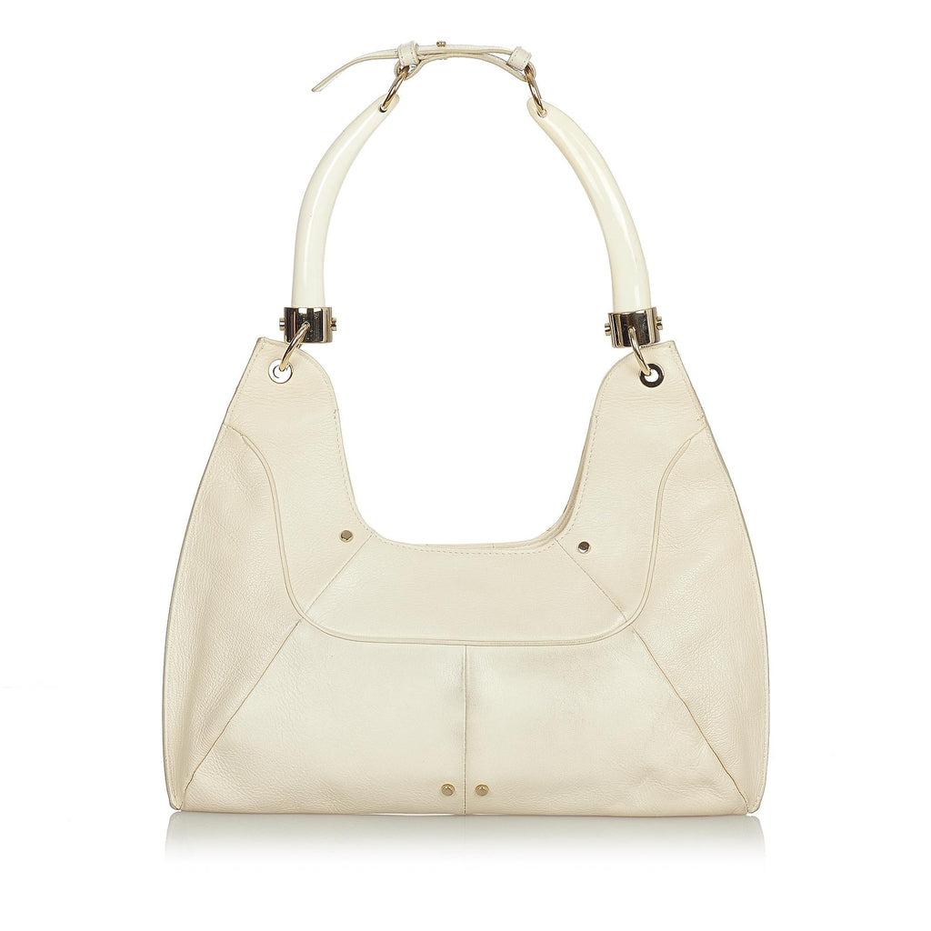 Saint Laurent Mombasa Double Horn Leather Shoulder Bag (SHG-24253)