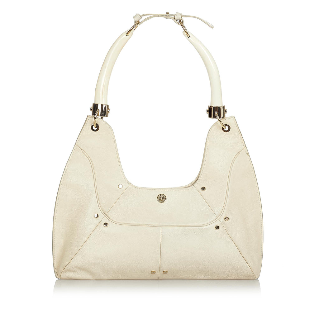 Saint Laurent Mombasa Double Horn Leather Shoulder Bag (SHG-24253)