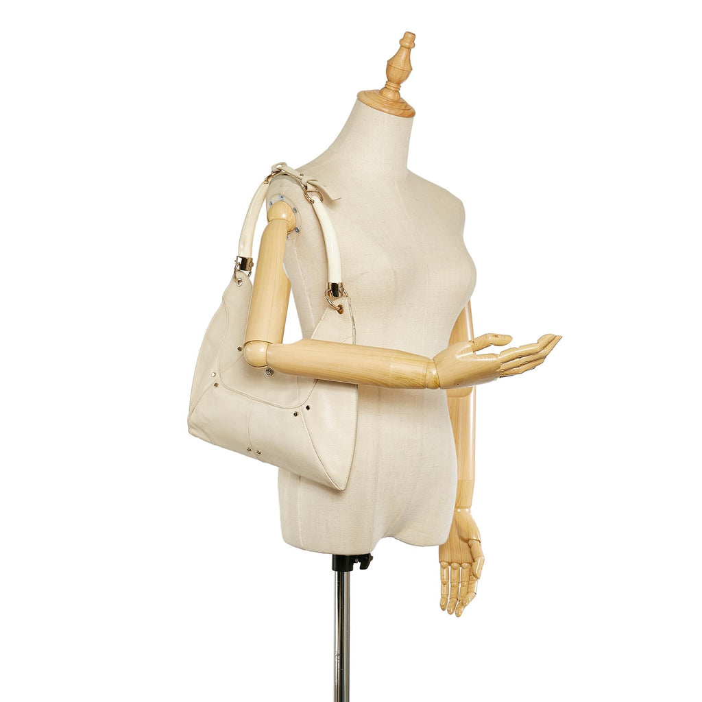 Saint Laurent Mombasa Double Horn Leather Shoulder Bag (SHG-24253)