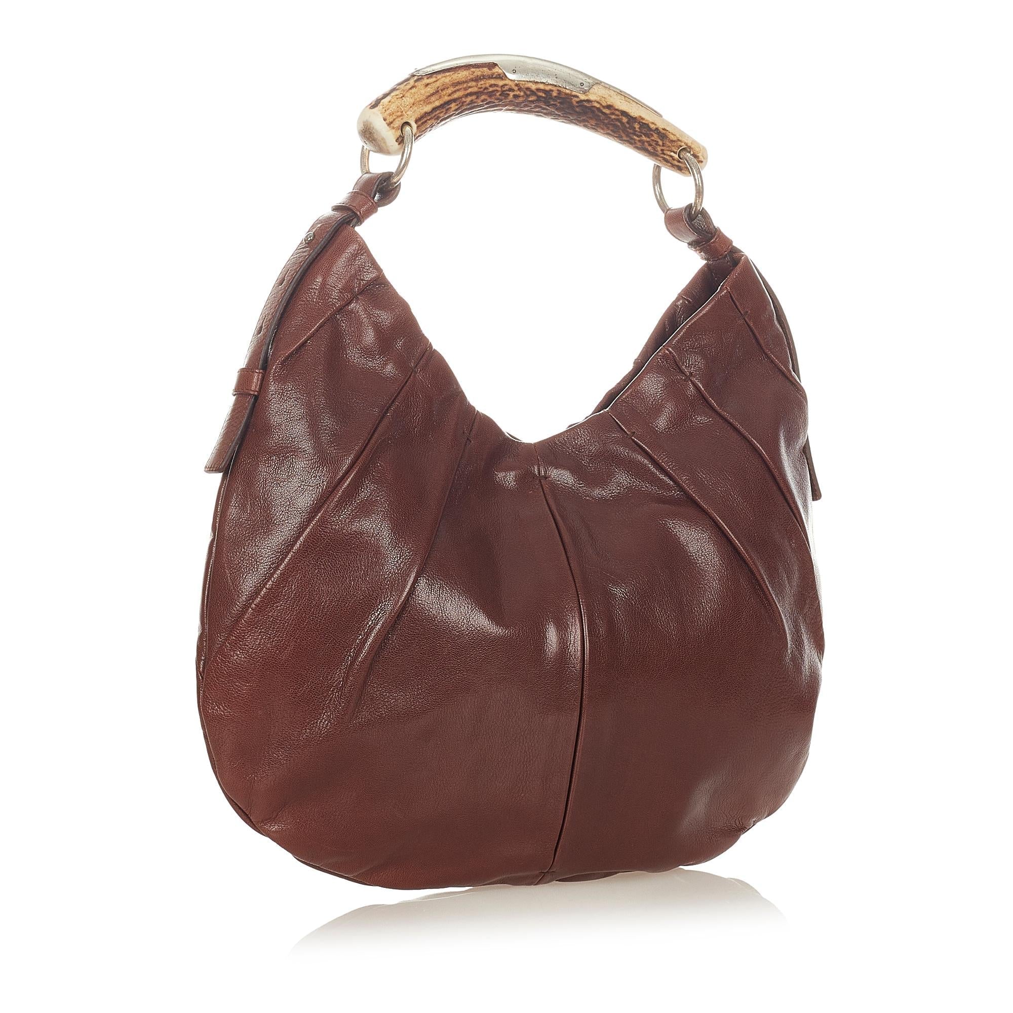 Saint Laurent Mombasa Leather Shoulder Bag (SHG-26213)