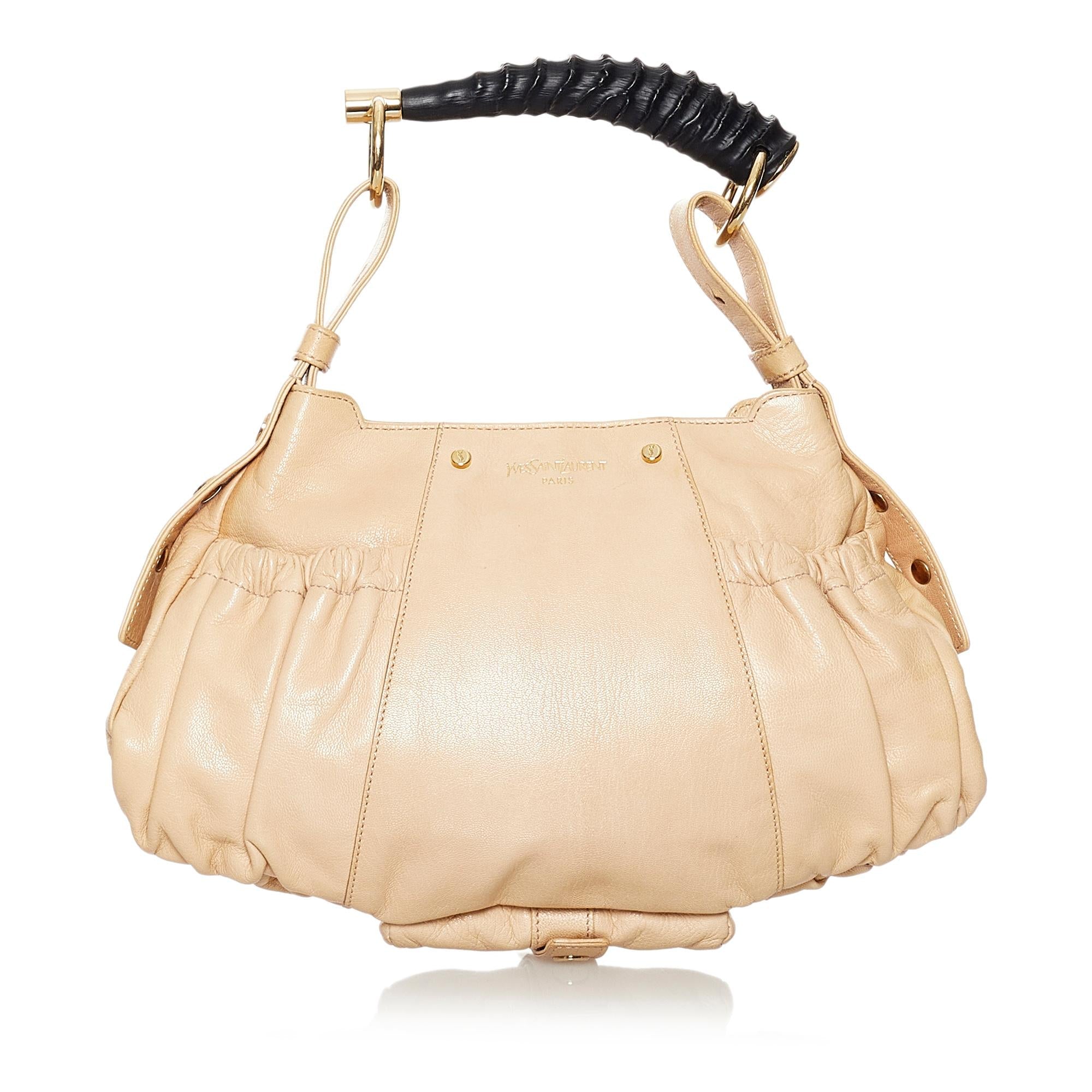 Saint Laurent Mombasa Leather Shoulder Bag (SHG-30544)