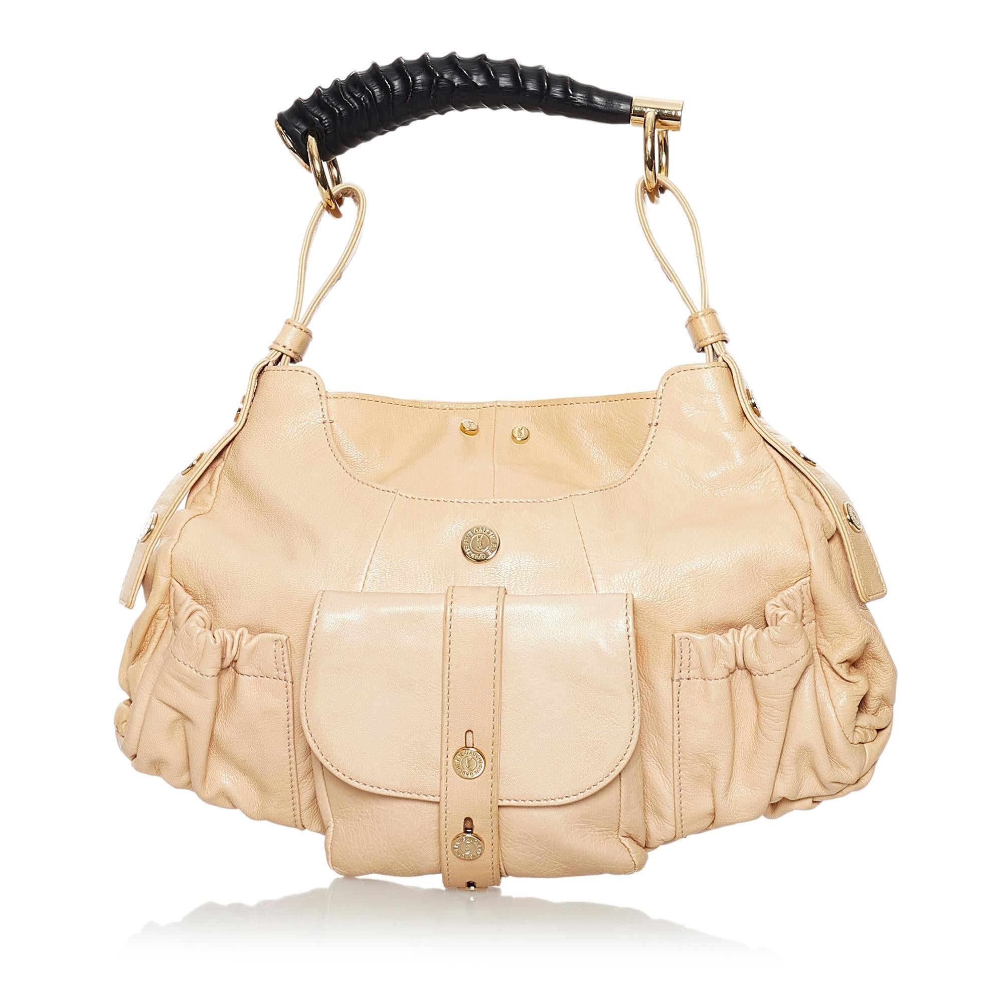 Saint Laurent Mombasa Leather Shoulder Bag (SHG-30544)