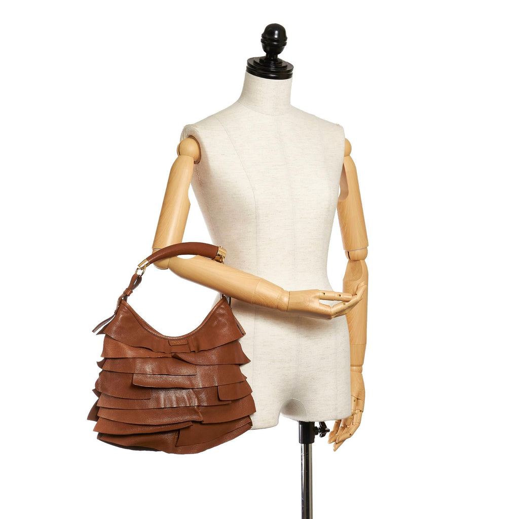 Saint Laurent Mombasa Saint Tropez Leather Shoulder Bag (SHG-28283)