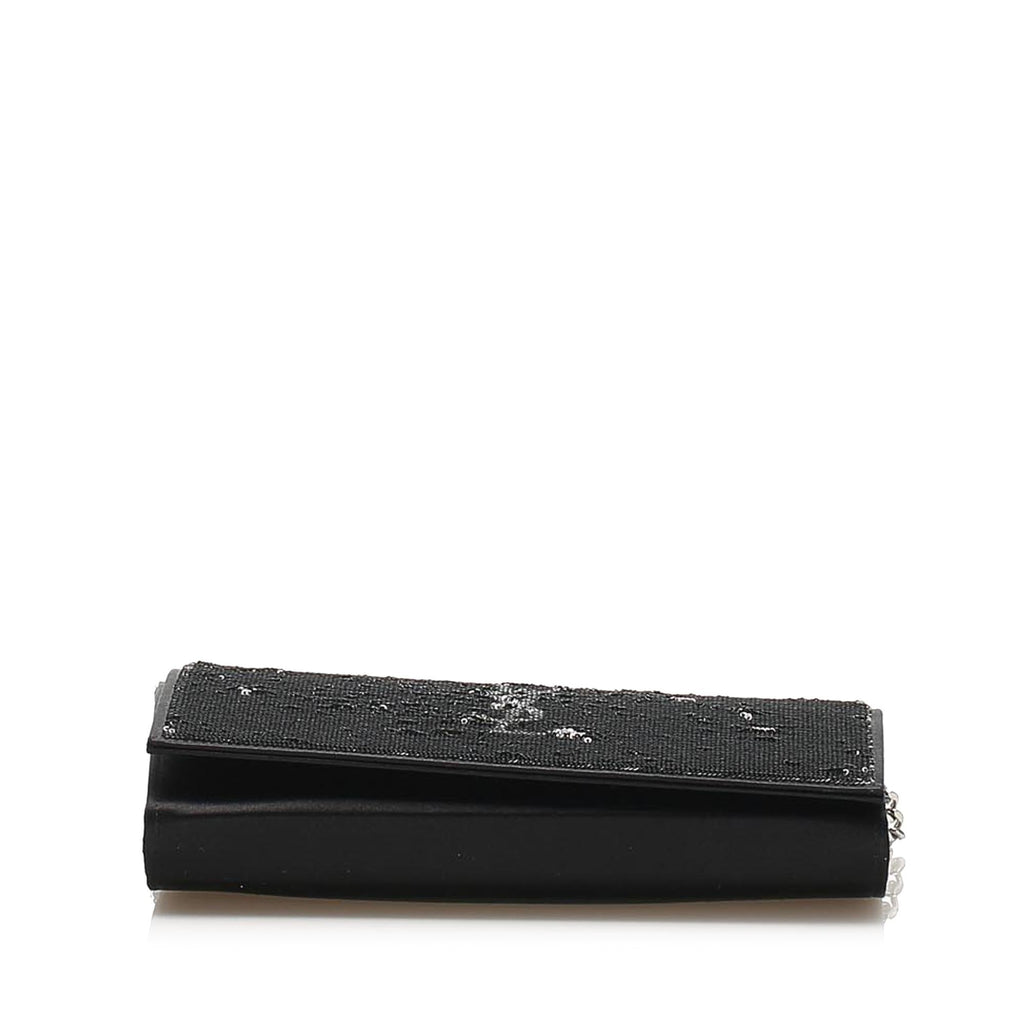 Saint Laurent Monogram Sequined Wallet on Chain (SHG-24959)