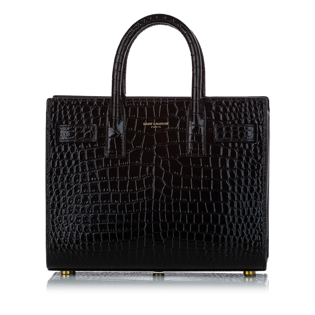 Saint Laurent Nano Sac De Jour Embossed Leather Satchel (SHG-25199)