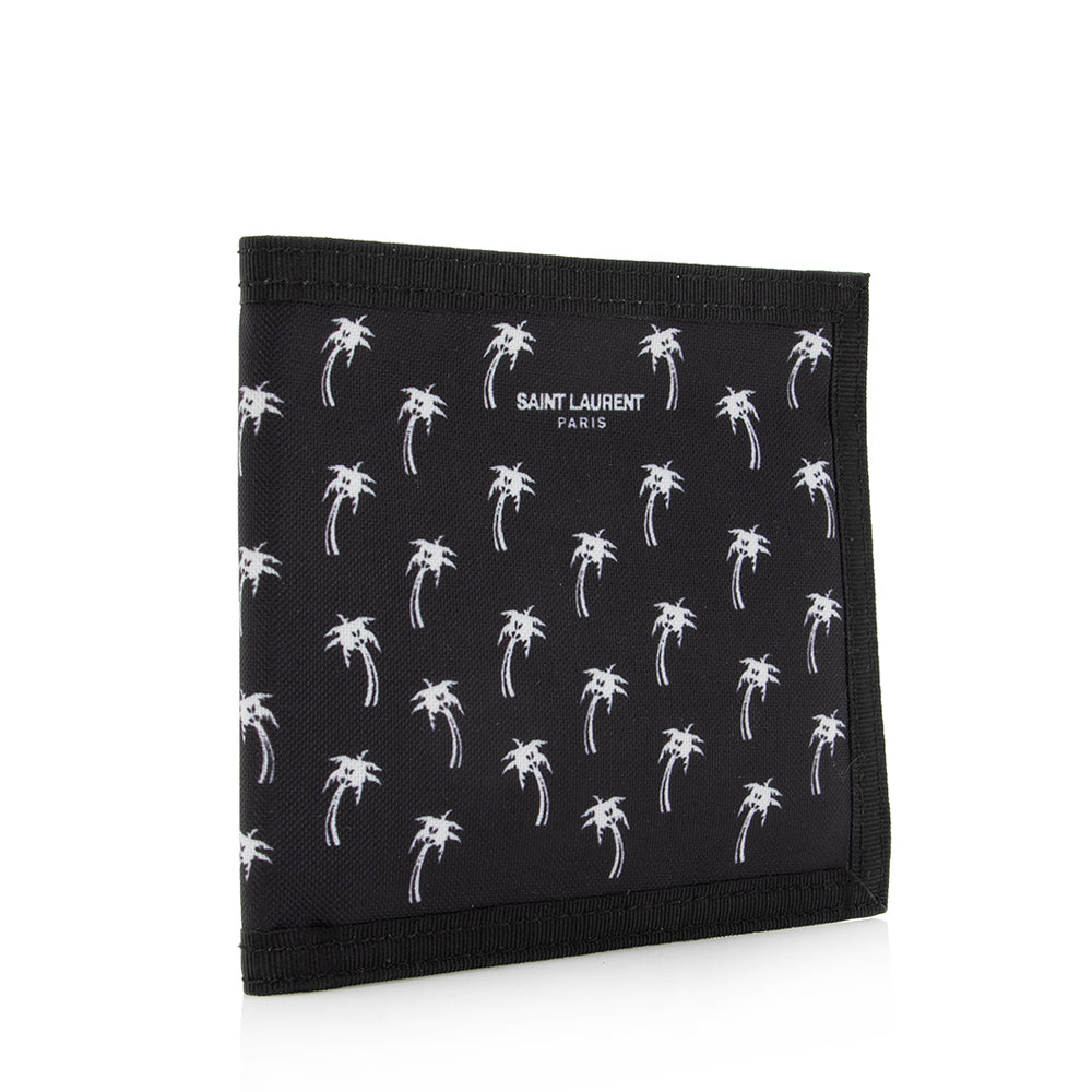 Saint Laurent Canvas Palm Tree Bifold Wallet (SHF-17875)