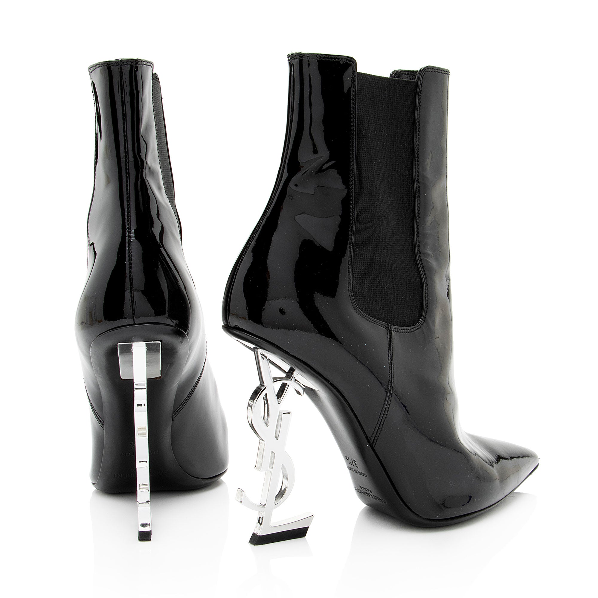 Saint Laurent Patent Leather Opyum Boots - Size 7.5 / 37.5