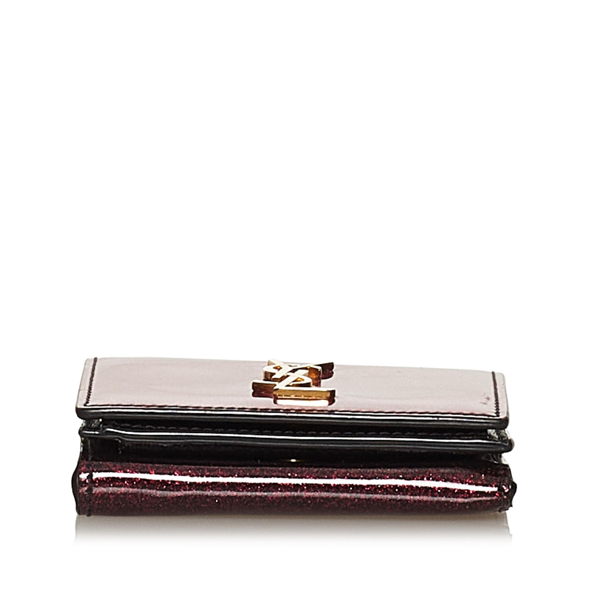 Saint Laurent Patent Leather Small Wallet (SHG-28917)