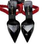 Saint Laurent Patent Slingback Rose Flower Pumps - Size 6 / 36 (SHF-17611)