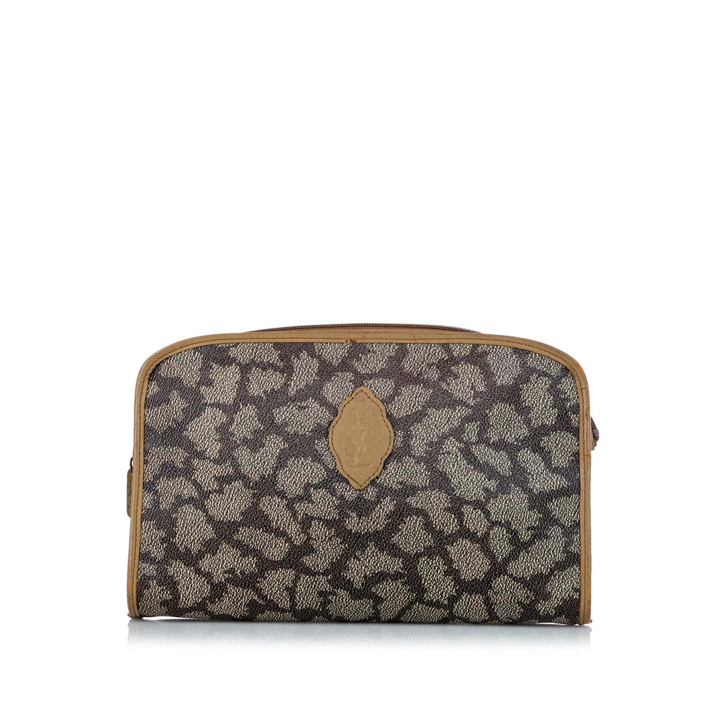 Saint Laurent Printed Leather Clutch Bag (SHG-23003)
