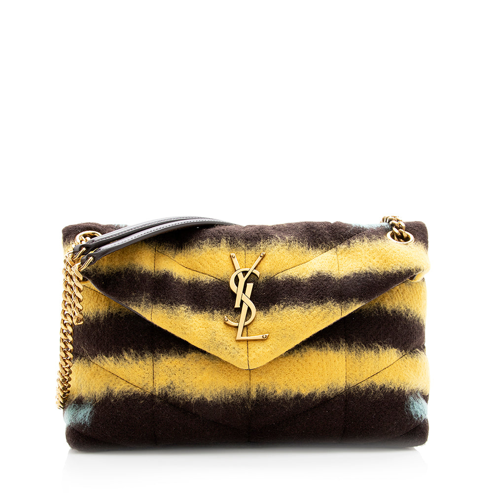 Saint Laurent Quilted Wool Loulou Puffer Shoulder Bag (SHF-19271)