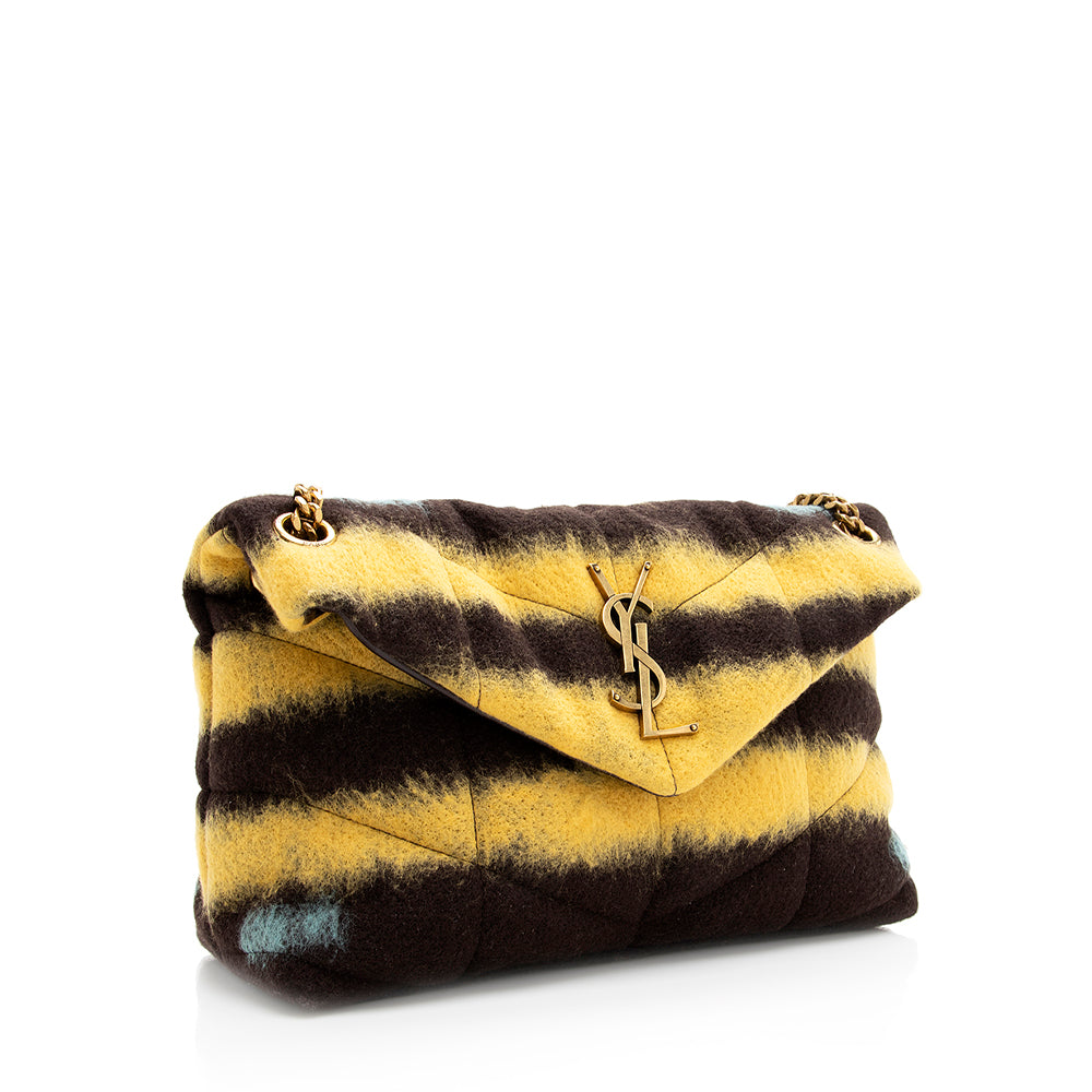 Saint Laurent Quilted Wool Loulou Puffer Shoulder Bag (SHF-19271)