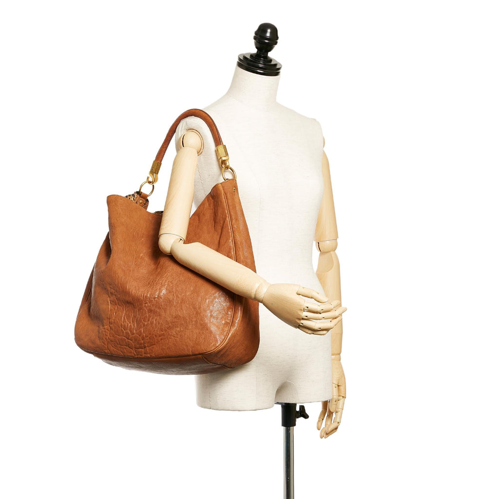 Saint Laurent Roady Leather Hobo Bag (SHG-26907)
