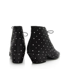 Saint Laurent Satin Crystal Lace Up Ankle Boots - Size 9.5 / 39.5 (SHF-22503)