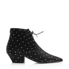 Saint Laurent Satin Crystal Lace Up Ankle Boots - Size 9.5 / 39.5 (SHF-22503)