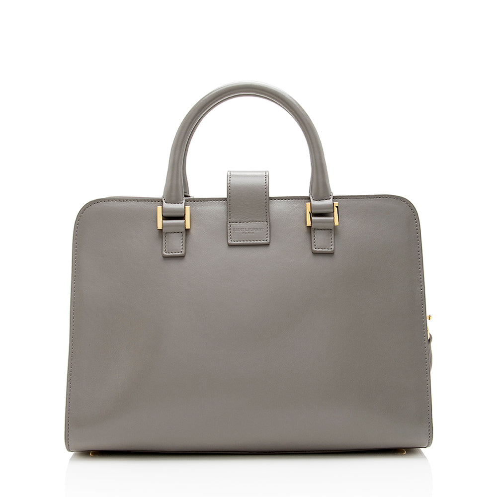 Saint Laurent Smooth Calfskin Baby Monogram Cabas Tote (SHF-15627)