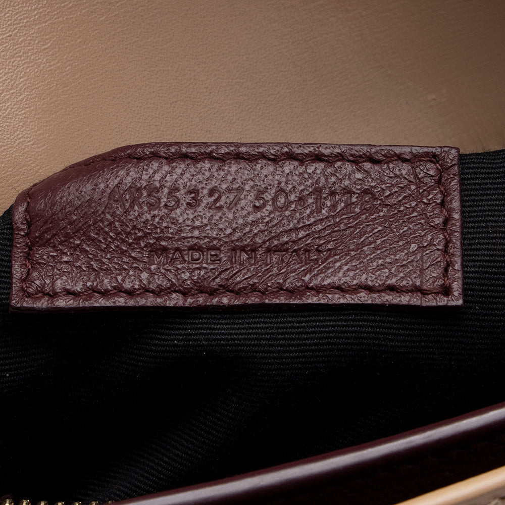 Saint Laurent Smooth Calfskin Monogram Cassandra Shoulder Bag (SHF-14588)