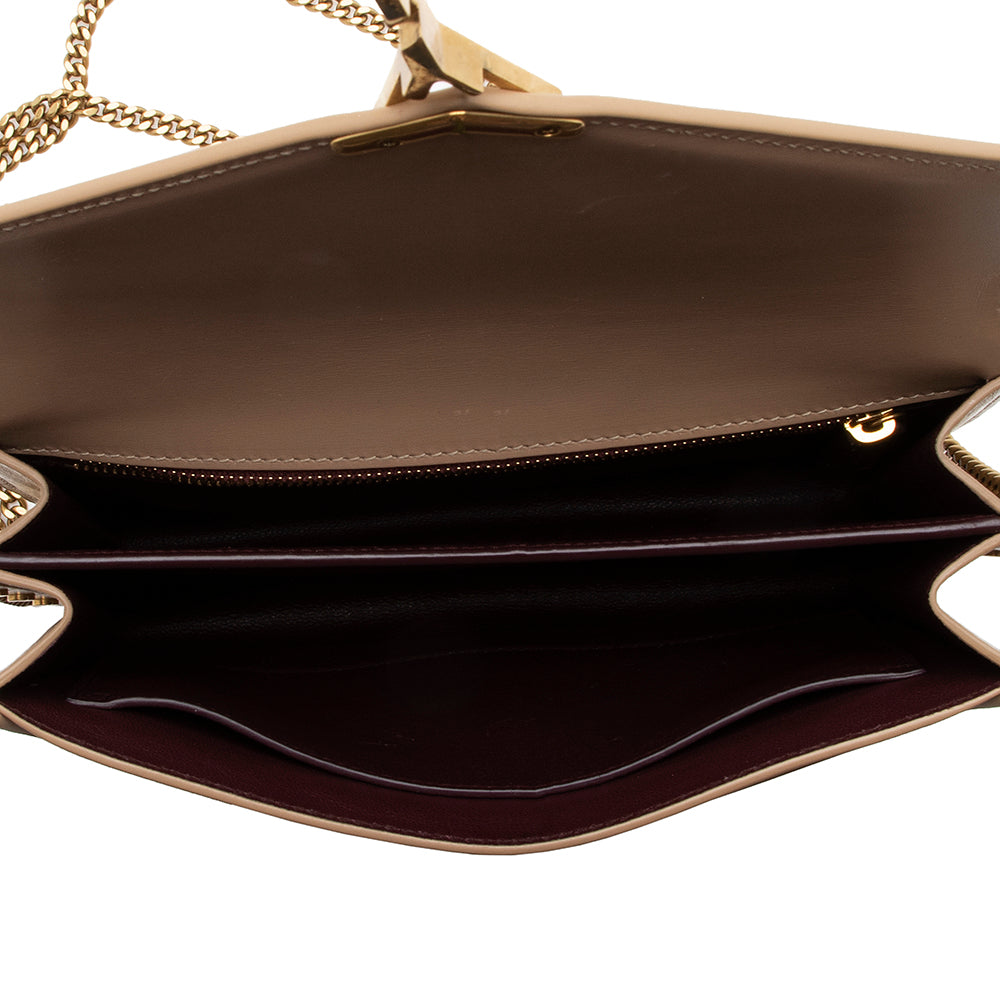 Saint Laurent Smooth Calfskin Monogram Cassandra Shoulder Bag (SHF-14588)
