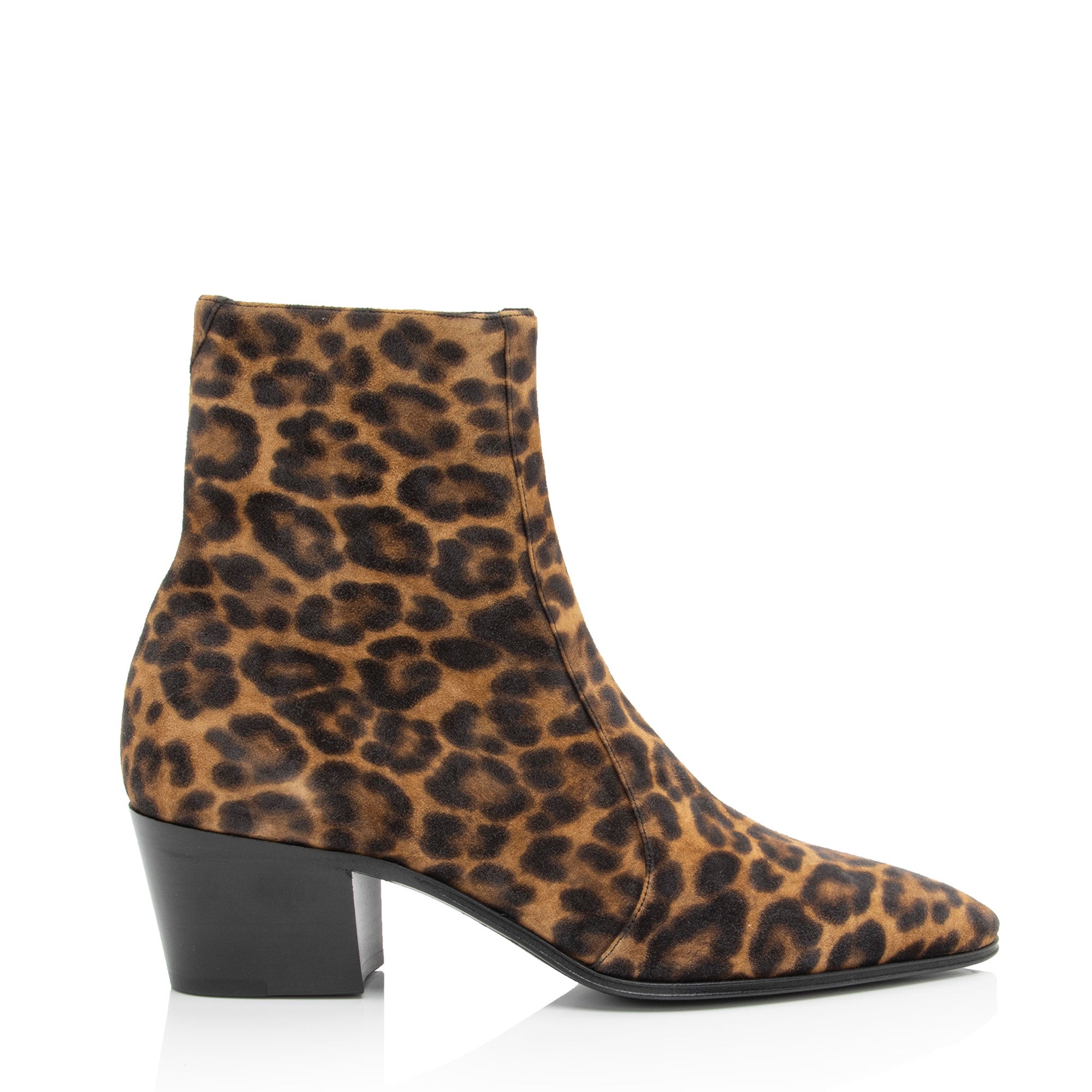 Saint Laurent Suede Leopard Print Vassili Boots - Size 6 / 36 (SHF-aqeffq)
