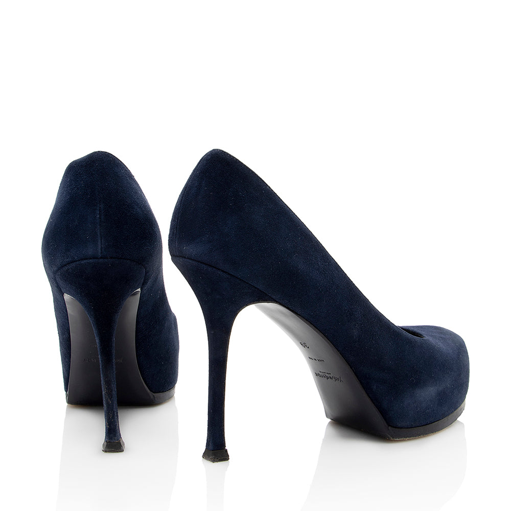 Saint Laurent Suede Tribtoo Pumps - Size 9 / 39 (SHF-18836)